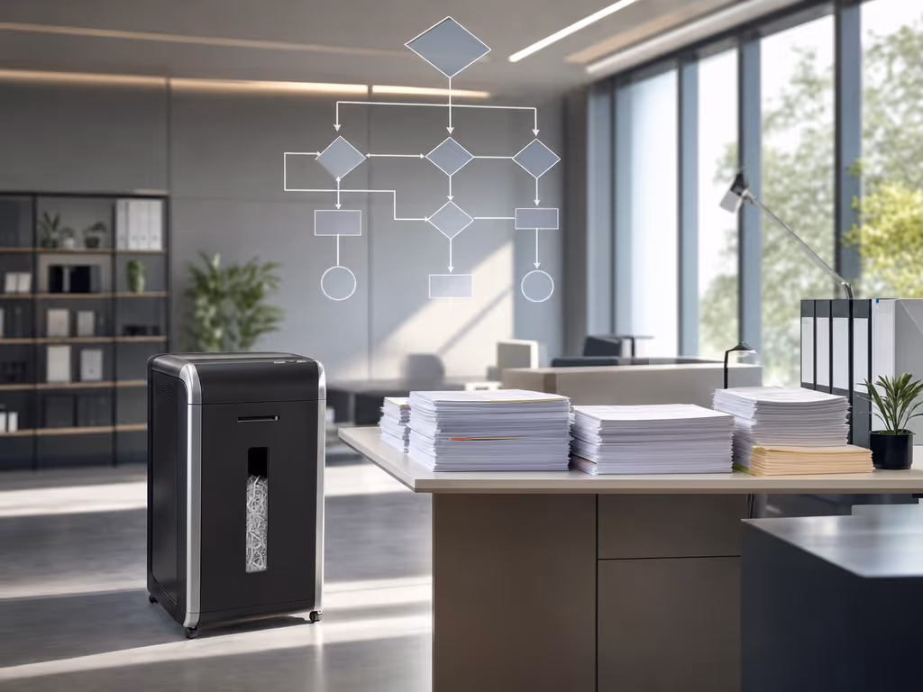 document_destruction_decision_flow_and_office_shredder_placement